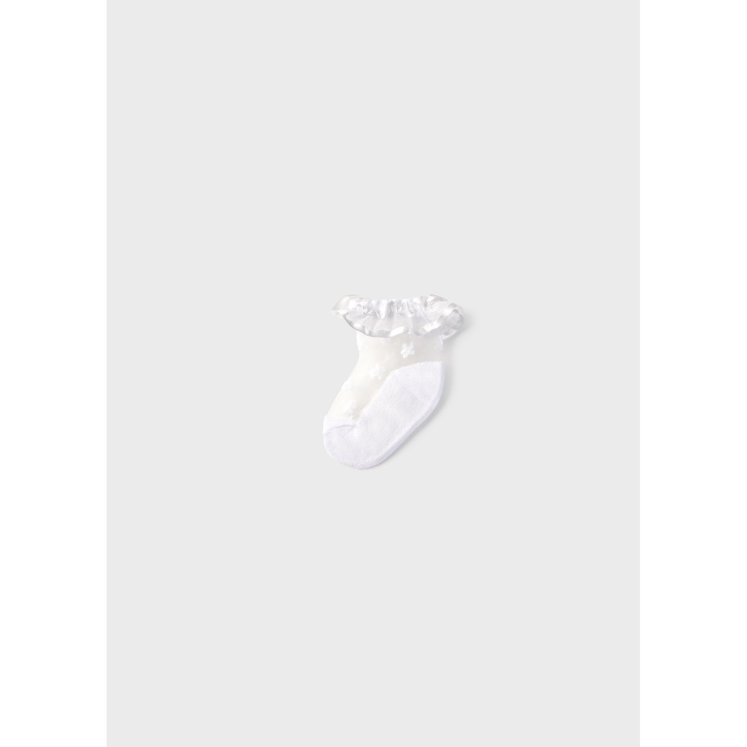 WHITE PLUMETI SOCKS ORGANZA TRIM / 9871-056