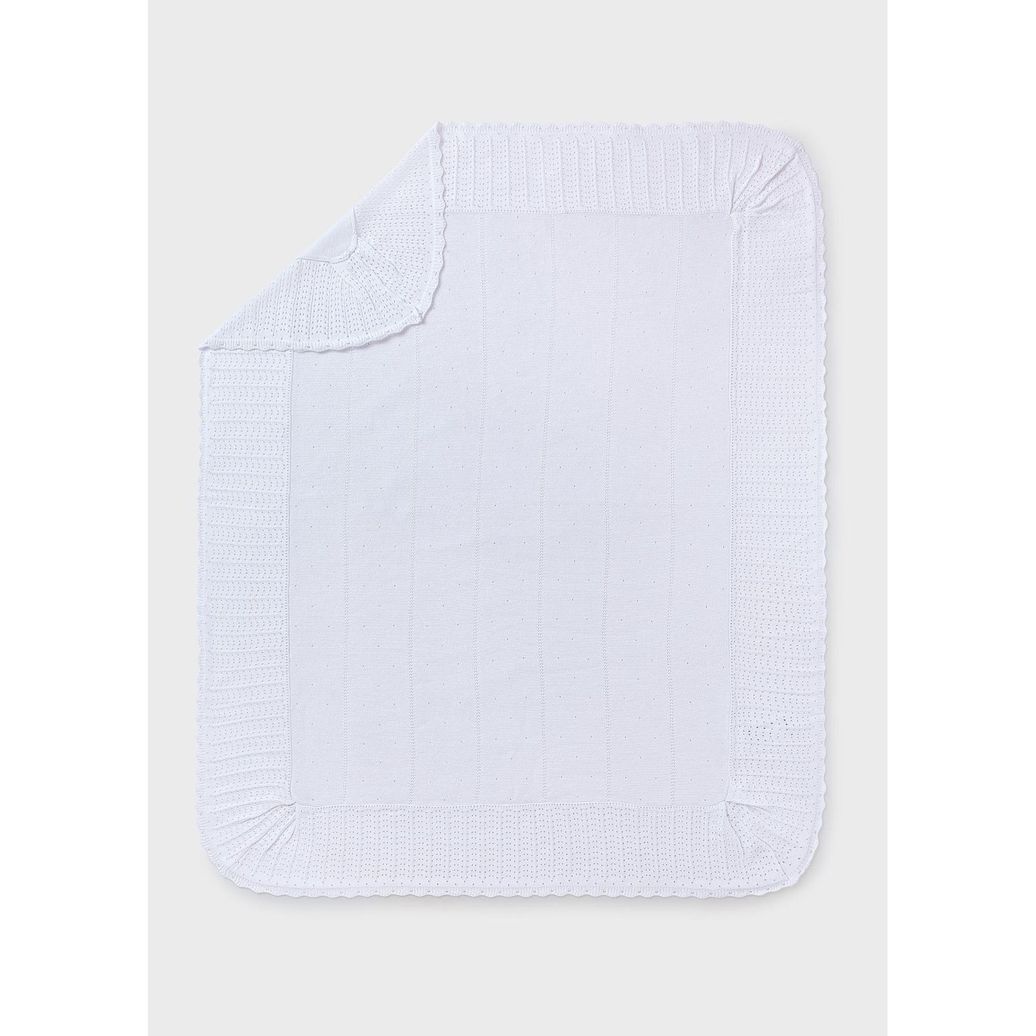 WHITE KNIT BLANKET CUTOUT EDGE TRIM / 9853-036