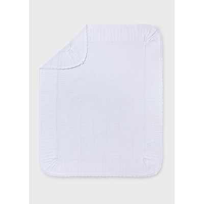 WHITE KNIT BLANKET CUTOUT EDGE TRIM / 9853-036
