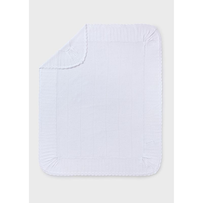 WHITE KNIT BLANKET CUTOUT EDGE TRIM / 9853-036