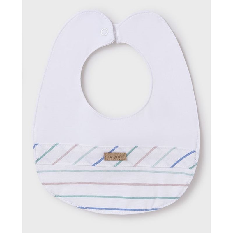 CREAM BIB MULTI COLORED STRIPE / 9877-074