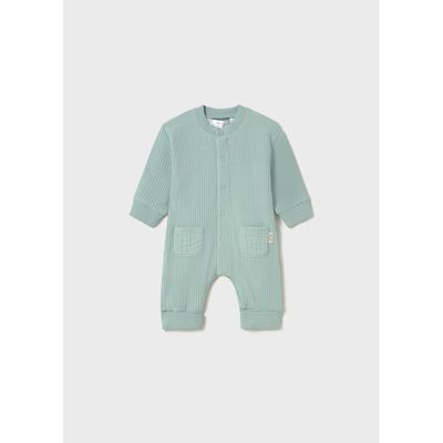 GREEN ROMPER KNIT RIBBED FRONT CLOSURE / 1797-035