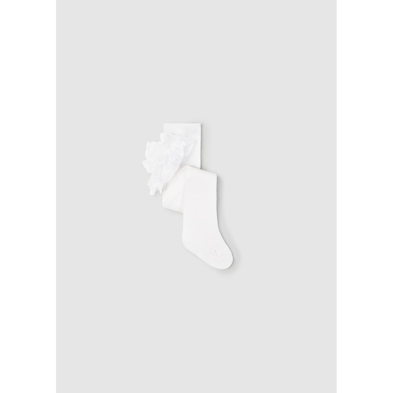 WHITE TIGHT WITH RUFFLE TRIM / 9856-053