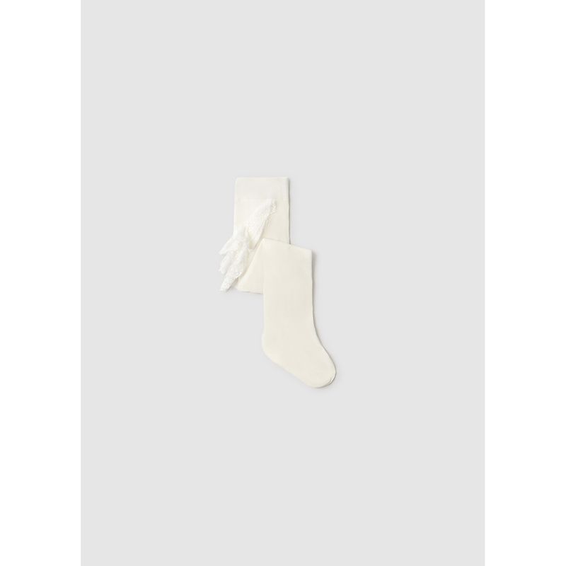 OFF WHITE TIGHT WITH RUFFLE TRIM / 9856-054
