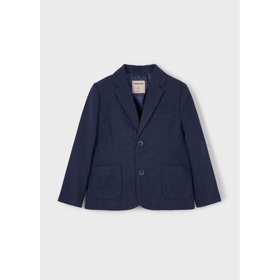 NAVY LINEN BLAZER 2 POCKETS / 3417-057