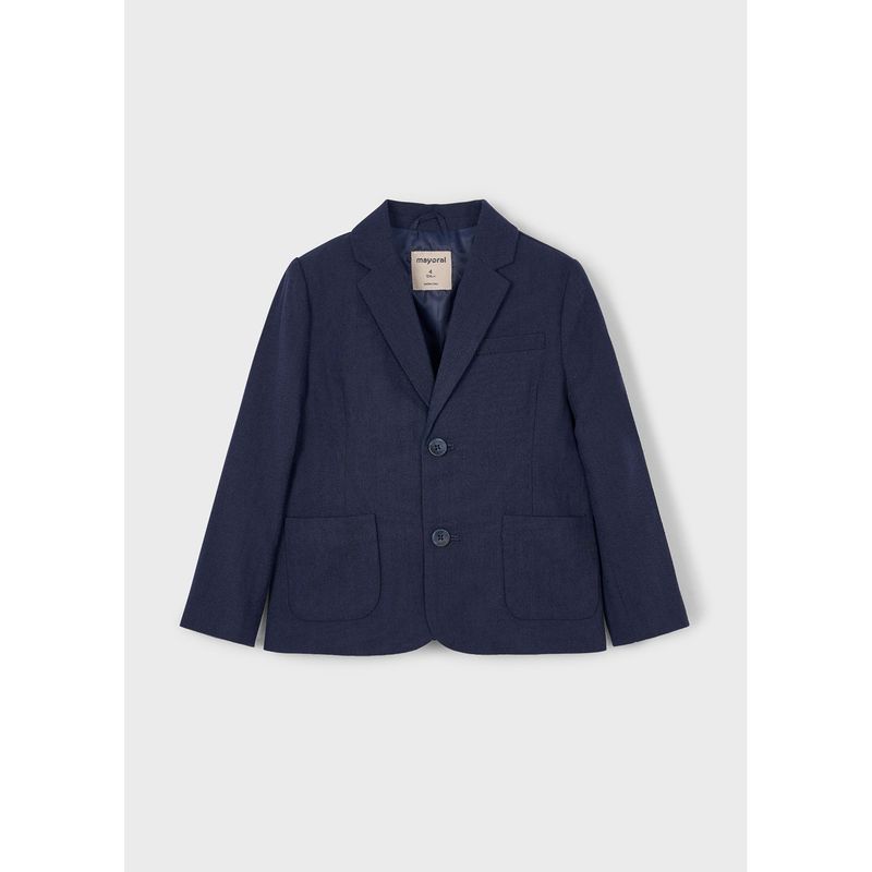 NAVY LINEN BLAZER 2 POCKETS / 3417-057 NAVY LINEN BLAZER 2 POCKETS / 3417-057