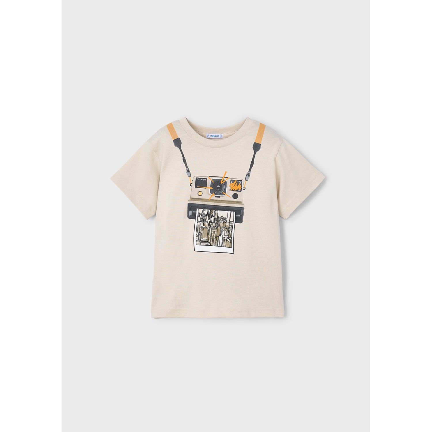 BEIGE TSHIRT CAMERA PRINT SHORT SLEEVE / 3044-086
