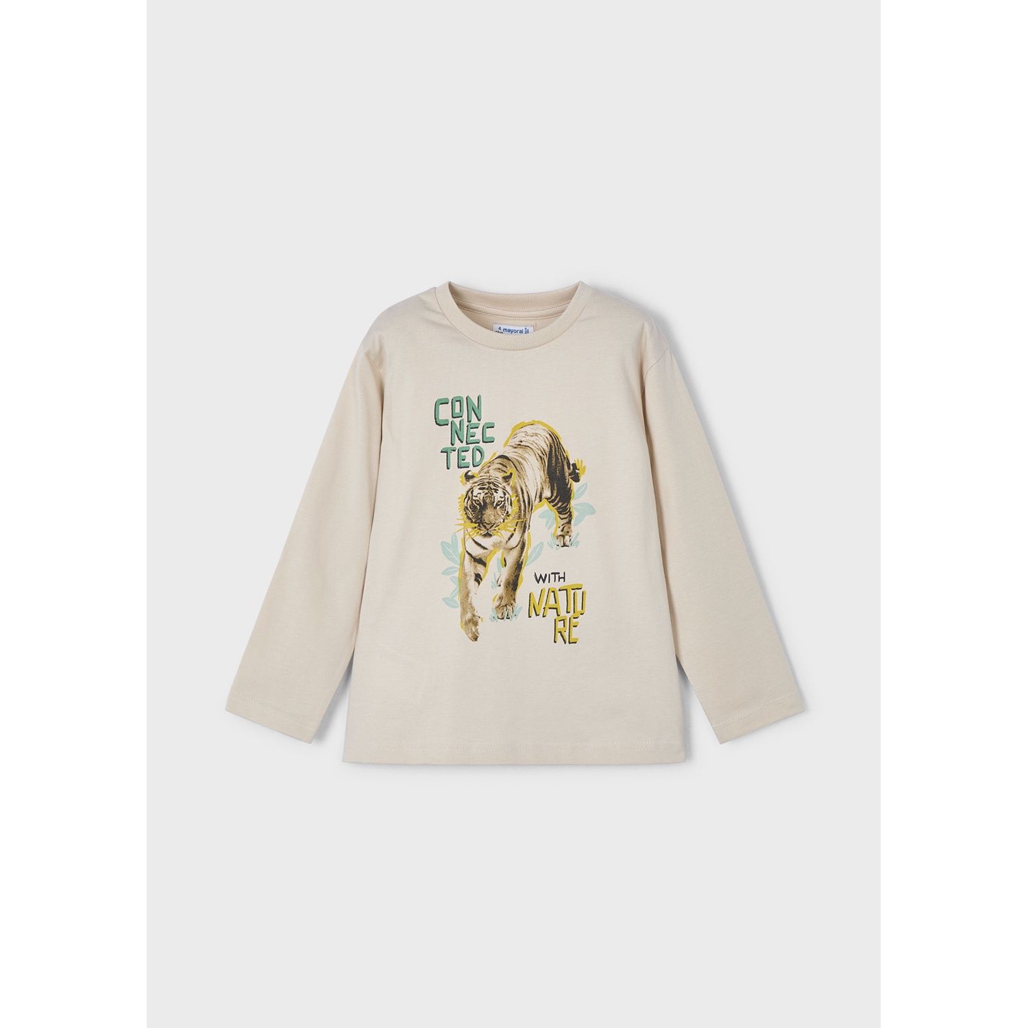 BEIGE TSHIRT TIGER PRINT SHORT SLEEVE / 3052-029