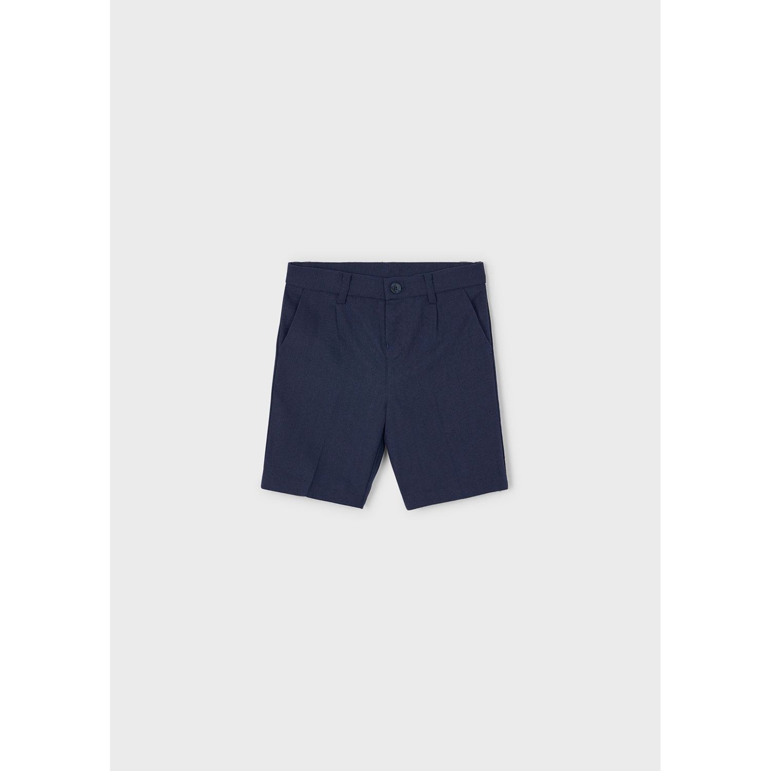 NAVY LINEN BERMUDA SHORT DRESSY / 3317-057