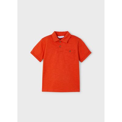 RED POLO TOP WITH POCKET SHORT SLEEVE / 3109-011