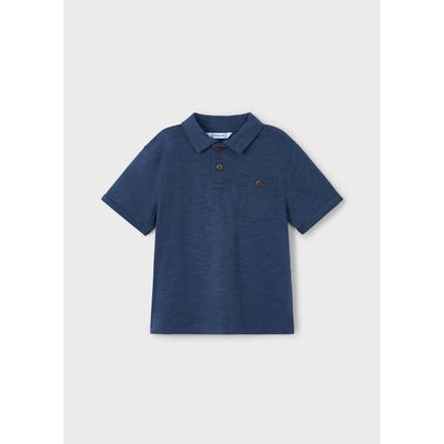 MIDNIGHT BLUE POLO TOP SHORT SLEEVE WITH POCKET / 3109-012