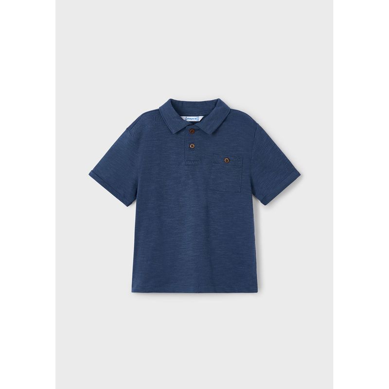 MIDNIGHT BLUE POLO TOP SHORT SLEEVE WITH POCKET / 3109-012