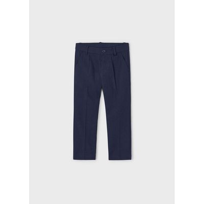 NAVY LINEN DRESS PANT CHINO TAILORING / 3563-054
