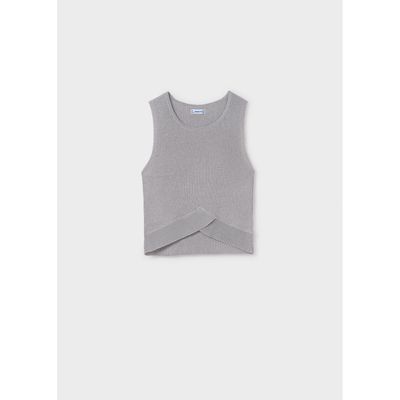 SILVER RIBBED TOP SLEEVELESS SPARKLY / 6039-016