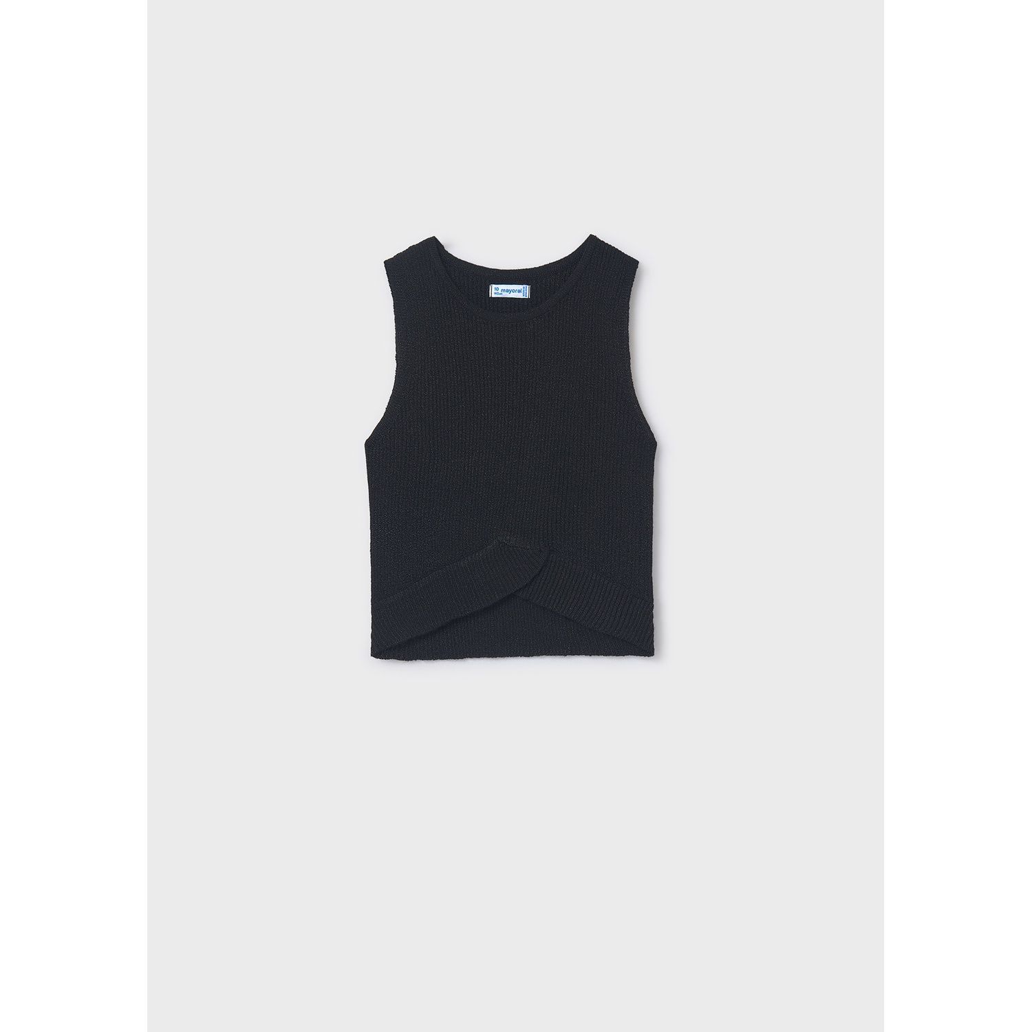 BLACK KNIT TOP SLEEVELESS SPARKLY / 6039-019