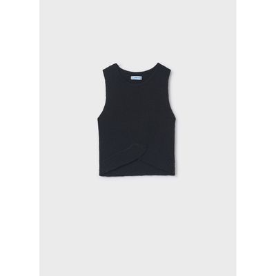 BLACK KNIT TOP SLEEVELESS SPARKLY / 6039-019