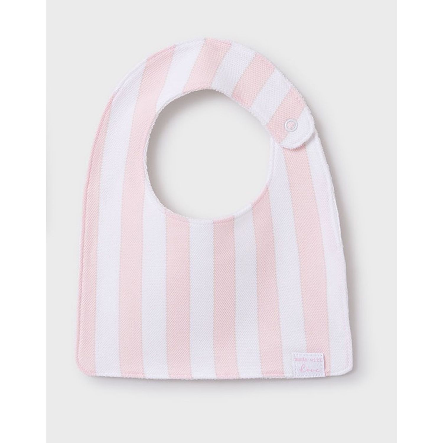 CREAM & ROSE STRIPED BIB SQUARE / 9876-050