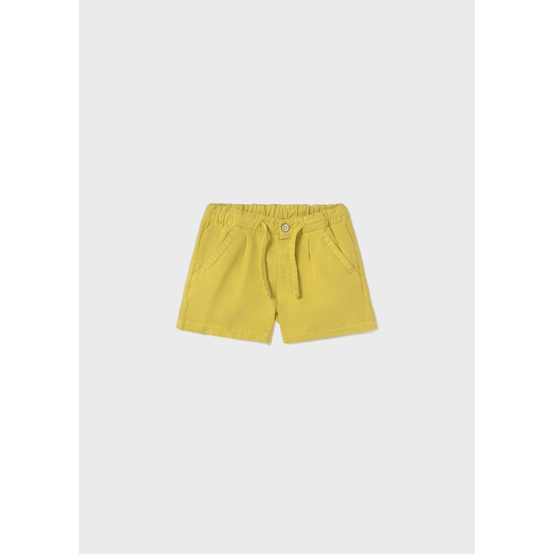 YELLOW LINEN BERMUDA SHORT / 1247-026
