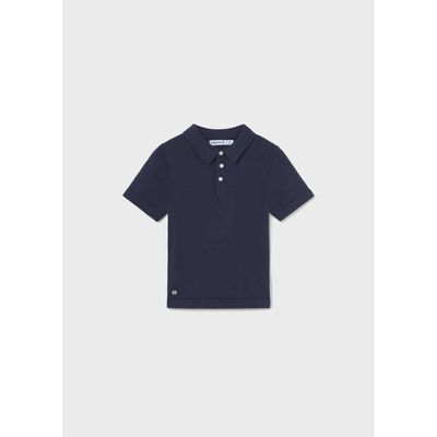 NAVY KNIT POLO TOP SHORT SLEEVE / 1106-074