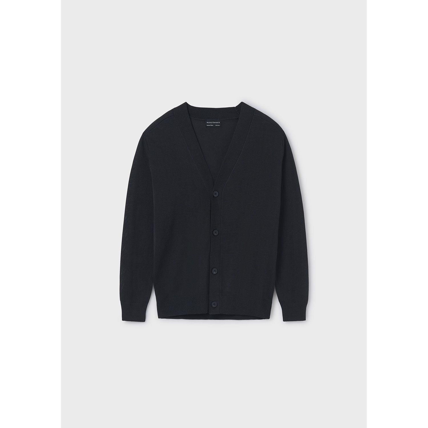 BLACK KNIT CARDIGAN DRESSY VNECK / 6348-073