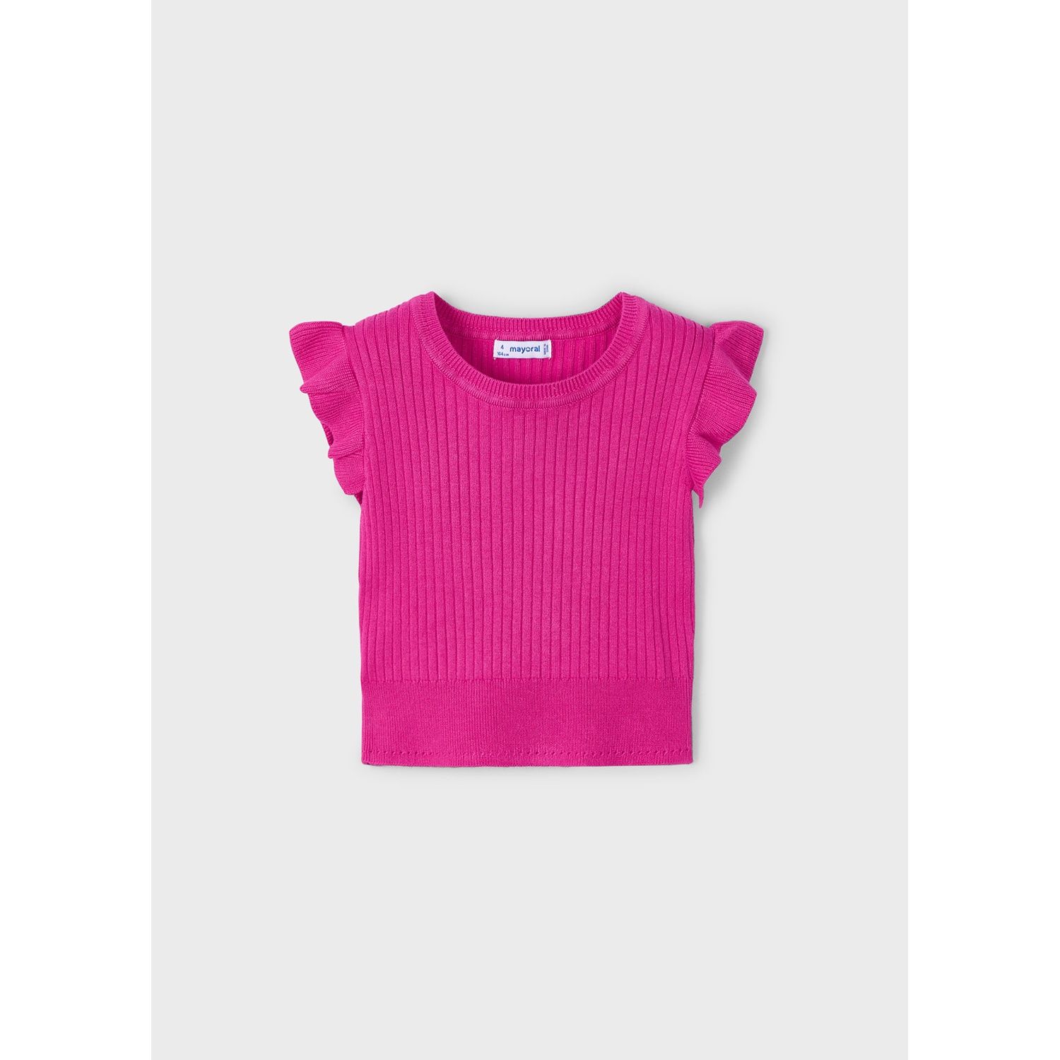 MAGENTA RIBBED TOP FLOUNCE SLEEVE TRIM / 3024-055