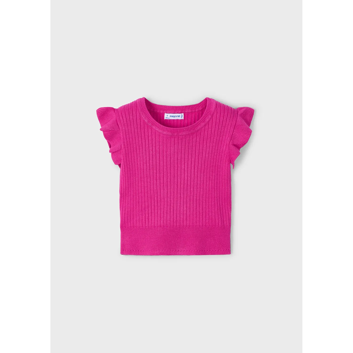 MAGENTA RIBBED TOP FLOUNCE SLEEVE TRIM / 3024-055