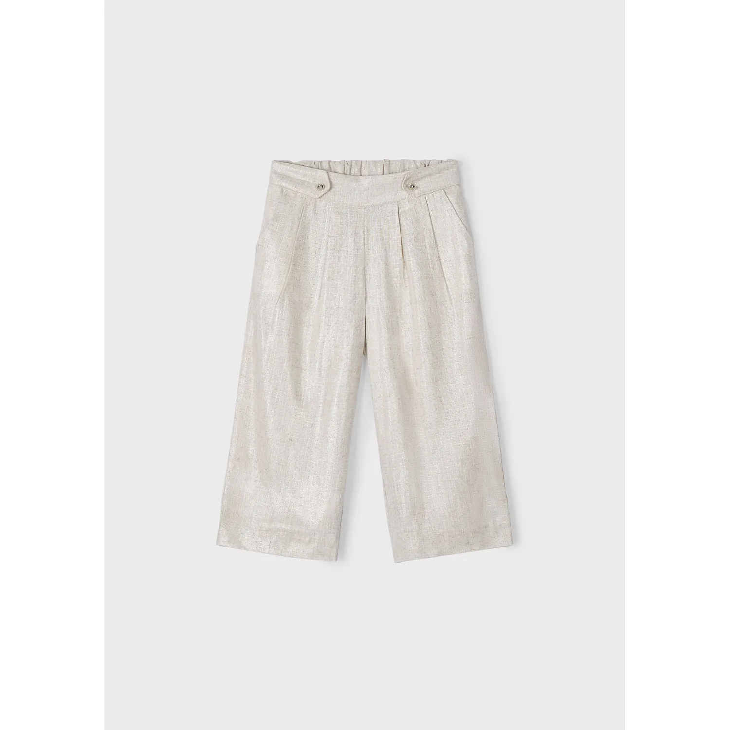 BEIGE SHIMMER LINEN PANT WIDE LEG / 3551-031