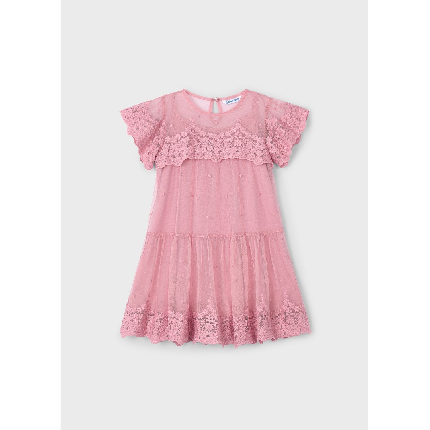 ROSE EMBROIDERED TULLE DRESS / 3909-039