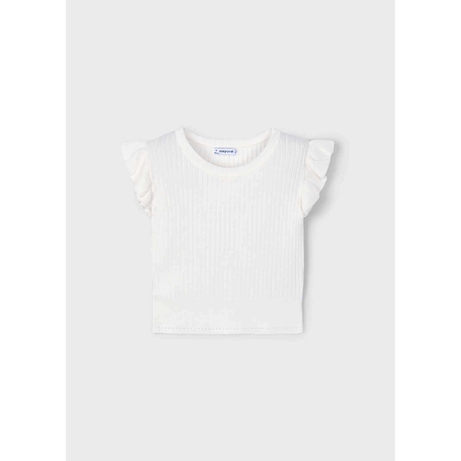 OFF WHITE RIBBED TOP FLOUNCE SLEEVE TRIM / 3024-057