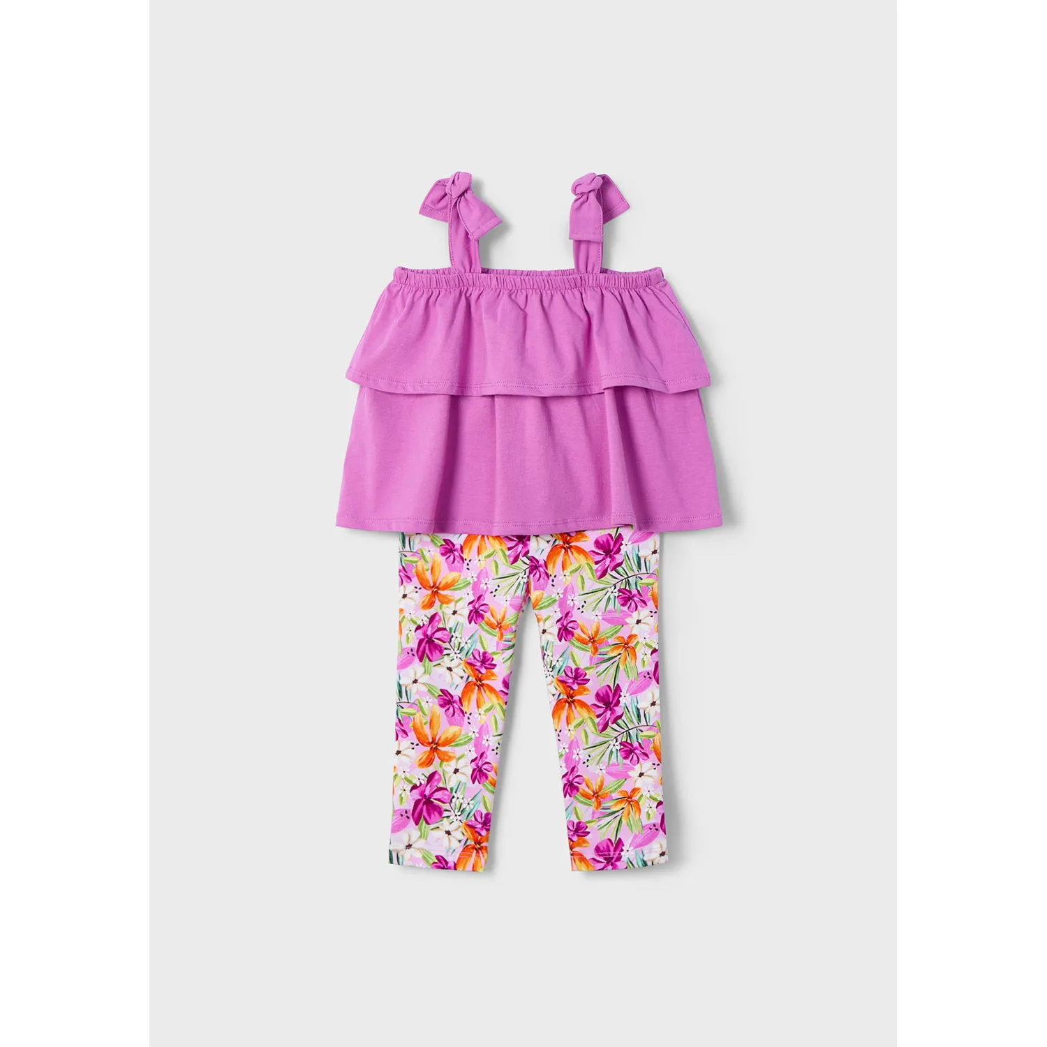 LILAC & FLORAL LEGGING SET SPAGHETTI STRAPS / 3710-070