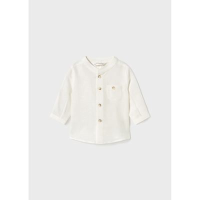 CREAM SHIRT MAO COLLAR LONG SLEEVE / 1103-031