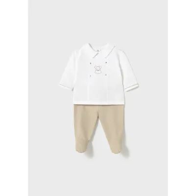 CREAM & BEIGE LEG WARMER SET 9M-18M NO FEET / 1558-027
