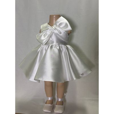 WHITE TAFFETA DRESS BOW BODICE TRIM / L3242-90