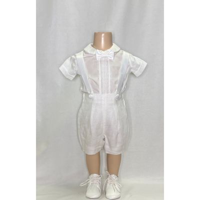 OFF WHITE SHIRT ONZIE & SHORTS WITH SUSPENDER BOWTIE / A3200/BE/BR-90L