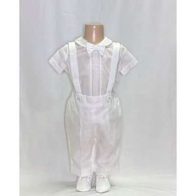 OFF WHITE SHIRT ONZIE & PANT WITH SUSPENDERS BOWTIE / A3200BE/BY-90L
