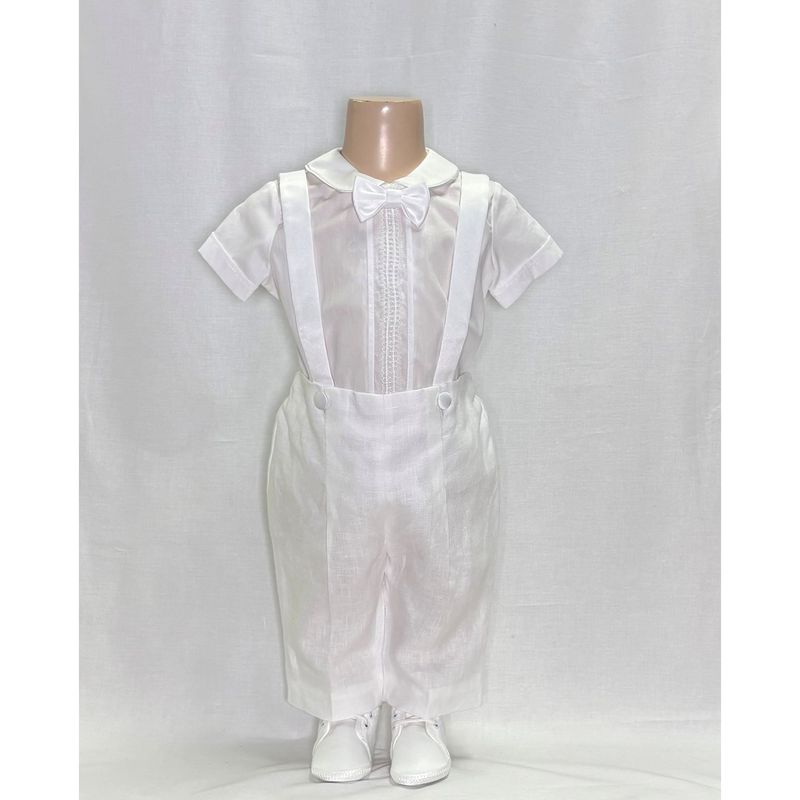 OFF WHITE SHIRT ONZIE & PANT WITH SUSPENDERS BOWTIE / A3200BE/BY-90L