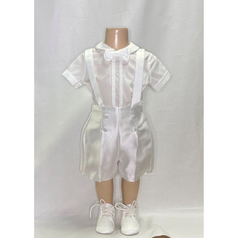 OFF WHITE ONZIE SHIRT & SHORTS WITH SUSPENDER WAFFLE PRINT / B3205/BE/BR/BY-94