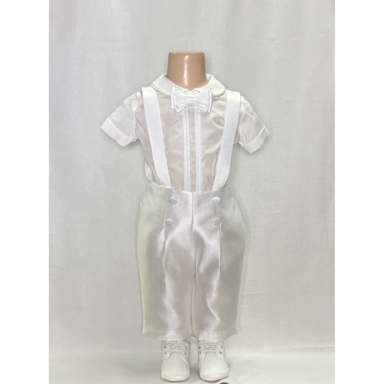 OFF WHITE SHIRT ONZIE & PANT WITH SUSPENDERS & BOWTIE / B3205-BE/BY-94