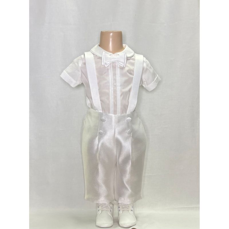 OFF WHITE SHIRT ONZIE & PANT WITH SUSPENDERS & BOWTIE / B3205-BE/BY-94