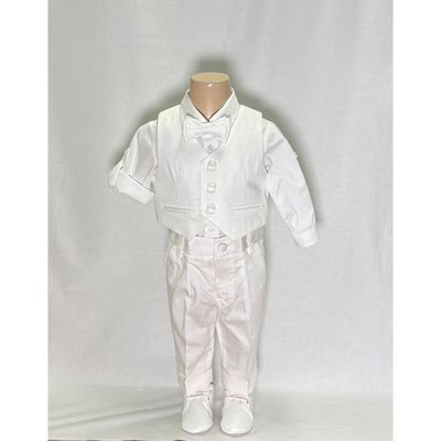 OFF WHITE VEST PANT ONZIE SHIRT & BOWTIE / F3219/BY-90