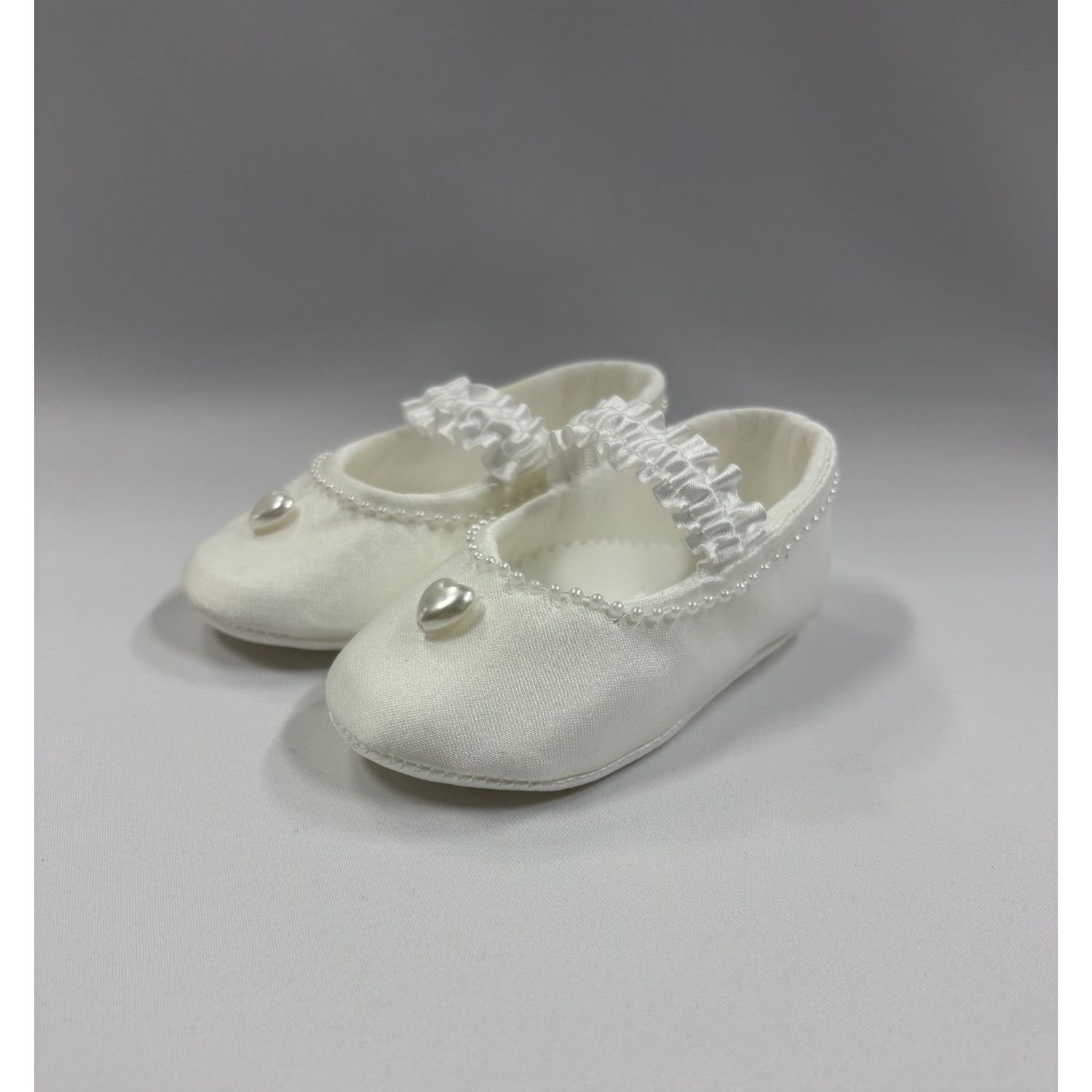 IVORY/PANNA SHOE PEARL TRIM ELASTIC STRAP / 580