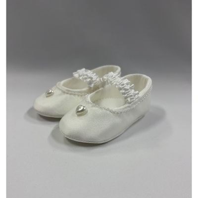 IVORY/PANNA SHOE PEARL TRIM ELASTIC STRAP / 580