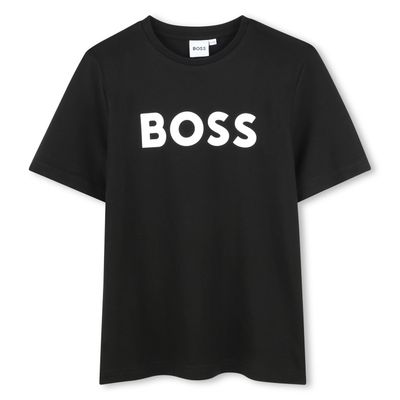 BLACK TSHIRT LARGE WHITE LOGO SHORT SLEEVE / J51620-09B-0