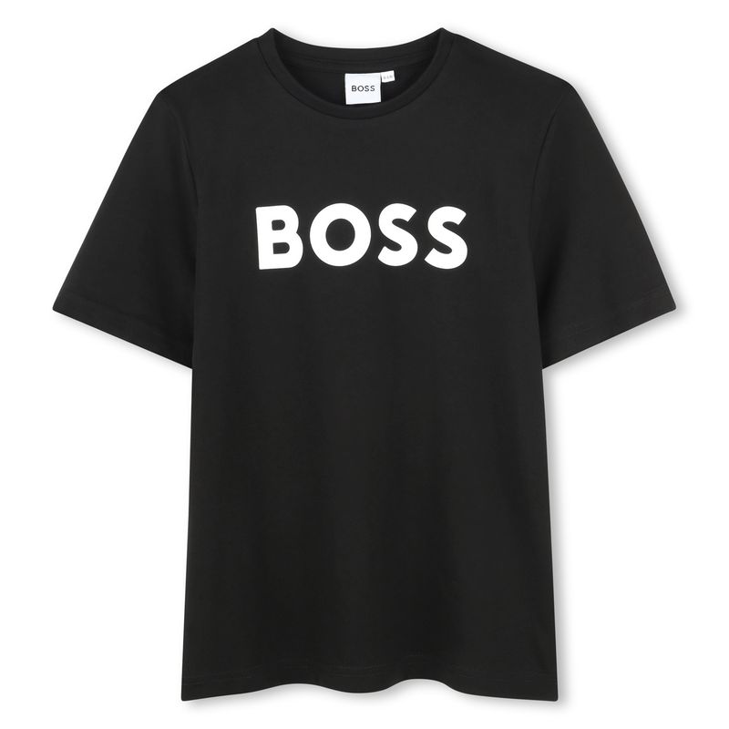 BLACK TSHIRT LARGE WHITE LOGO SHORT SLEEVE / J51620-09B-0