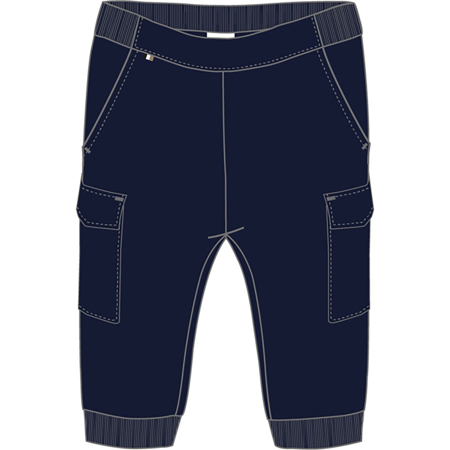 NAVY CARGO PANT WITH CUFF STRETCH / J52076-849-0
