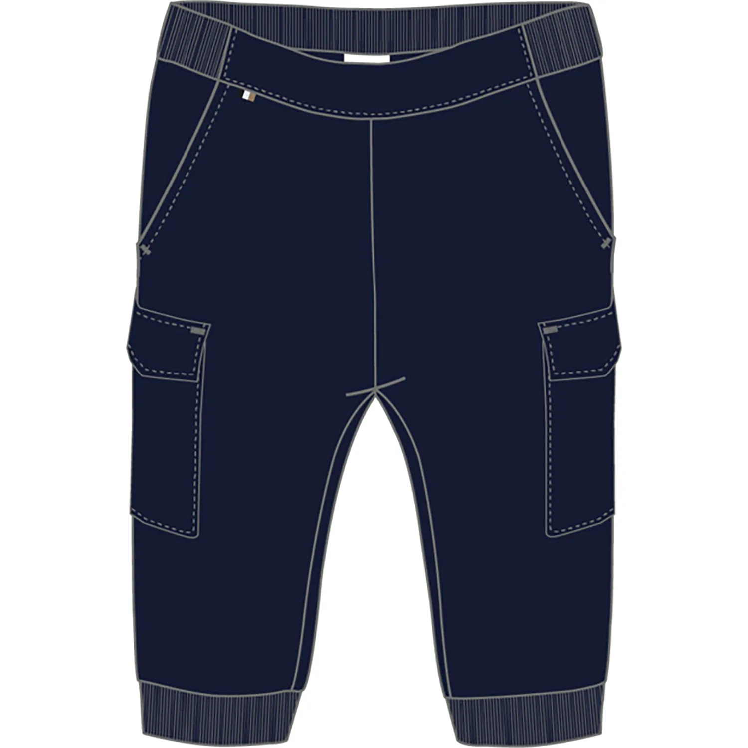 NAVY CARGO PANT WITH CUFF STRETCH / J52076-849-0