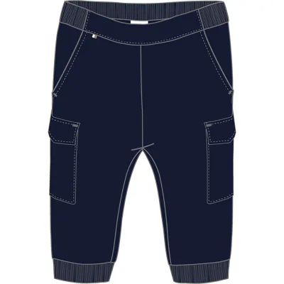 NAVY CARGO PANT WITH CUFF STRETCH / J52076-849-0