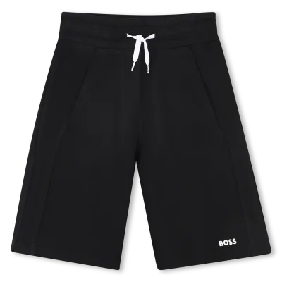 BLACK SWEAT SHORTS WHITE LOGO / J51993-09B-0