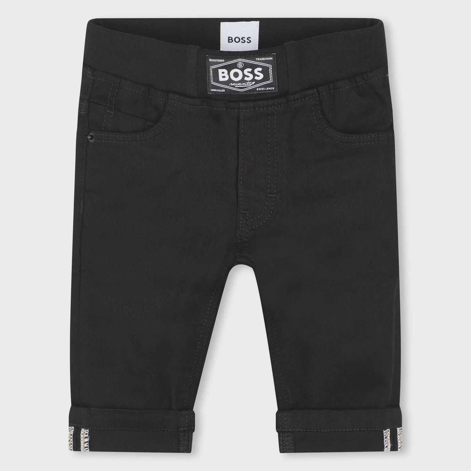 BLACK DENIM JEAN REGULAR FIT ELASTIC WAIST STRETCH / 51266-09B-0