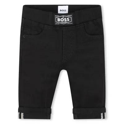 BLACK DENIM JEAN REGULAR FIT ELASTIC WAIST STRETCH / 51266-09B-0